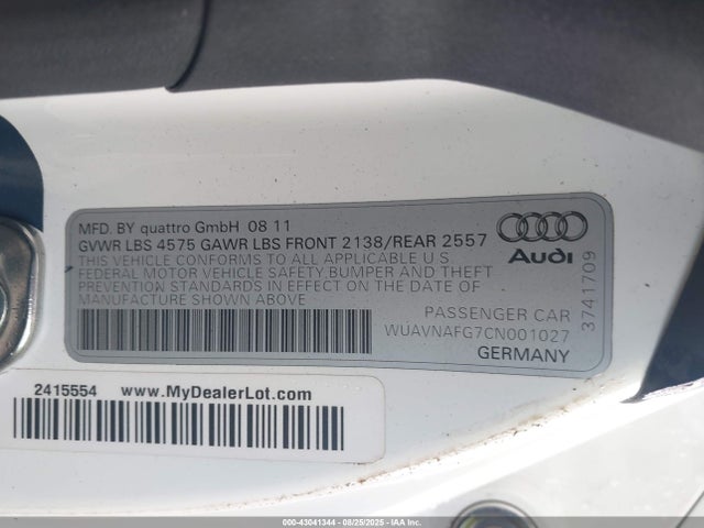 2012 AUDI R8 WUAVNAFG7CN001027 Photo 8