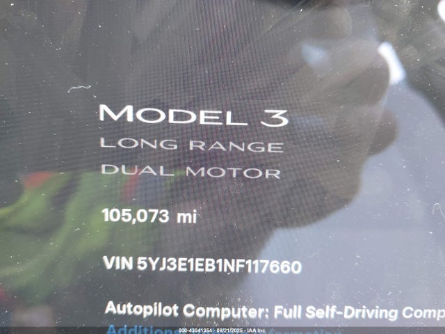 2022 TESLA MODEL 3 5YJ3E1EB1NF117660 Photo 6