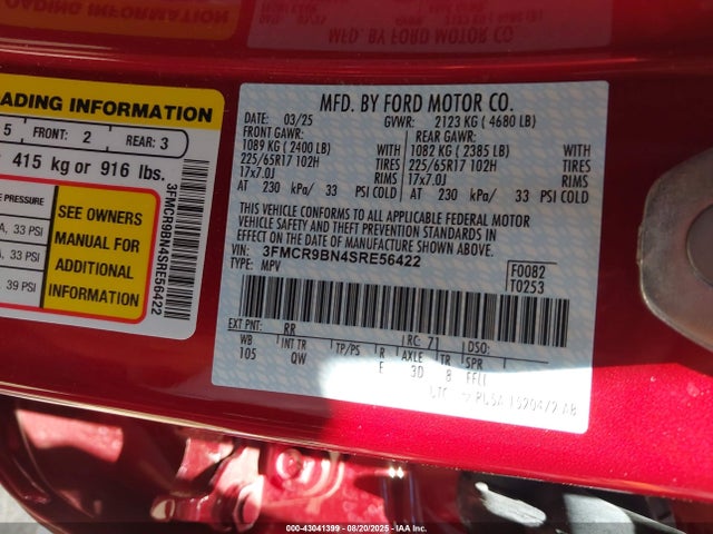 3FMCR9BN4SRE56422 Ford dragon