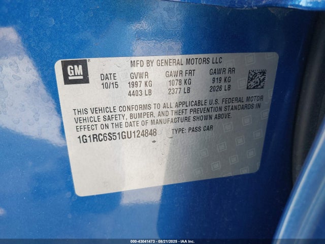 1G1RC6S51GU124848 Chevrolet l3a - di, vvt, hybrid, gen 1