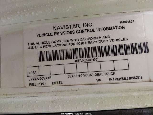 1HTMMMML6JH552819 International Durastar 4300