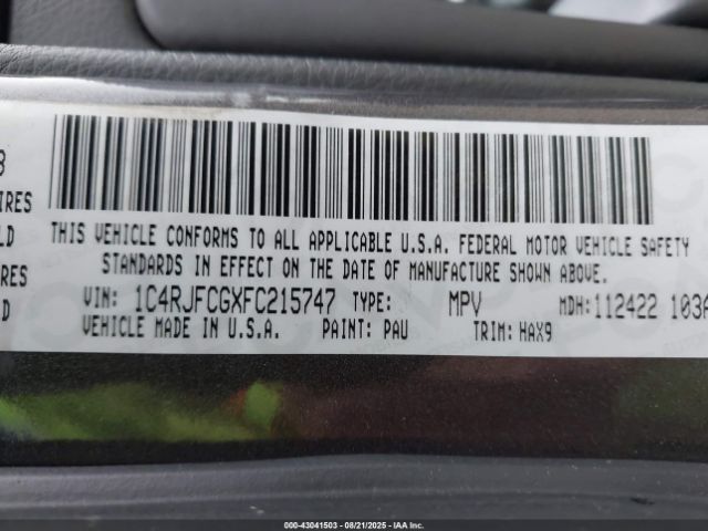 2015 JEEP GRAND CHEROKEE 1C4RJFCGXFC215747 Photo 8