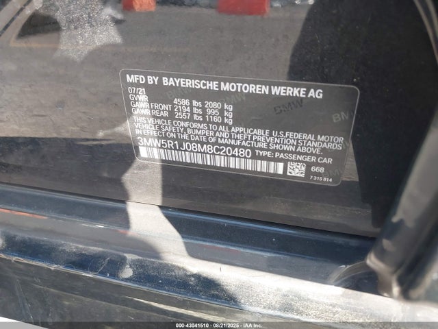 3MW5R1J08M8C20480 BMW 330I