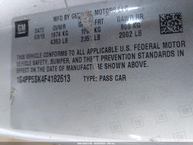Buick lea 2015 1G4PP5SK4F4182613 Image 9