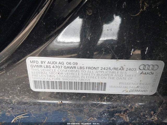 2010 AUDI A4 WAUAFAFL0AN006022 Photo 8
