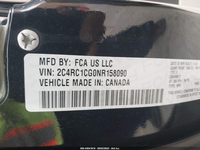 Chrysler Voyager 2022 2C4RC1CG0NR158090 Image 9