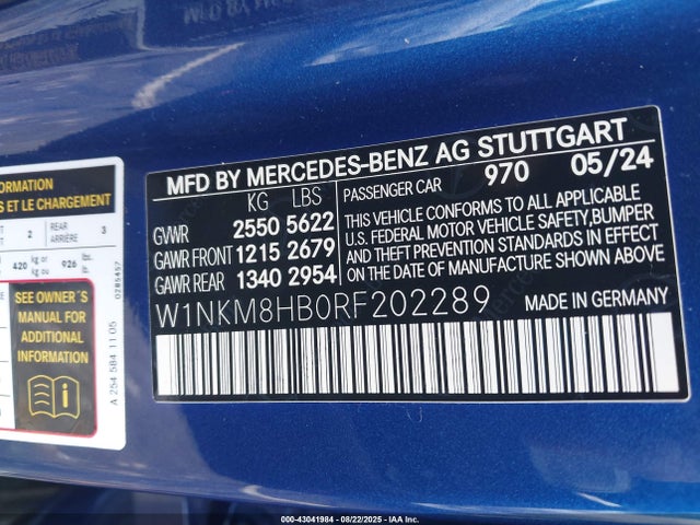 W1NKM8HB0RF202289 Mercedes-Benz m139