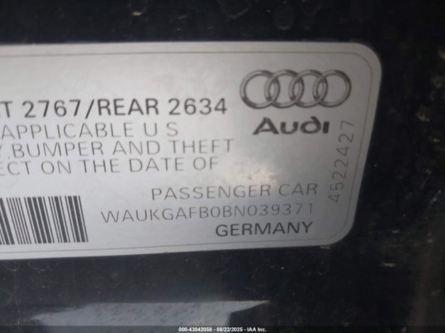 2011 AUDI A6 WAUKGAFB0BN039371 Photo 8