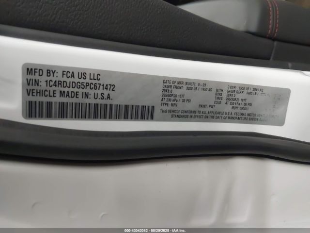 2023 DODGE DURANGO 1C4RDJDG5PC671472 Photo 8