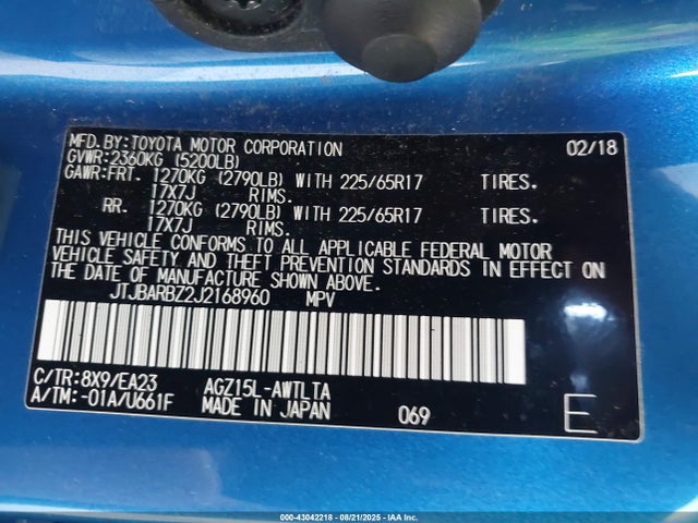 JTJBARBZ2J2168960 Lexus 8ar-fts