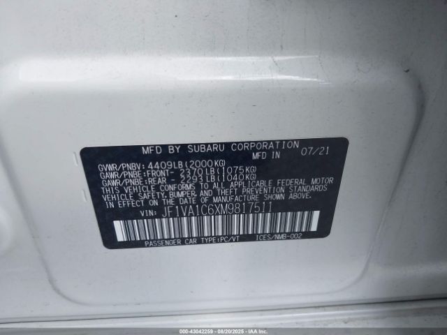2021 SUBARU WRX JF1VA1C6XM9817511 Photo 8