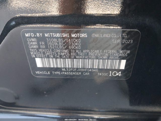 2024 MITSUBISHI MIRAGE G4 ML32FUFJXRHF04946 Photo 8