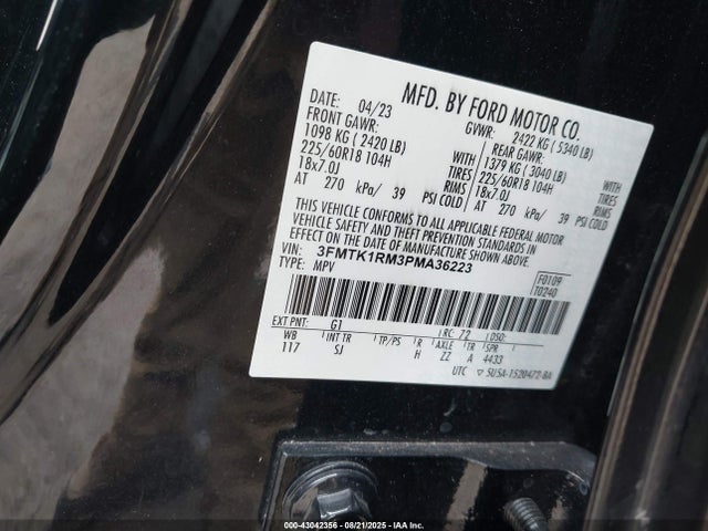Ford 2023 2023 3FMTK1RM3PMA36223 Image 9