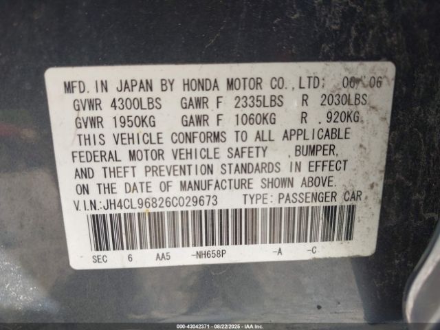 2006 ACURA TSX JH4CL96826C029673 Photo 8