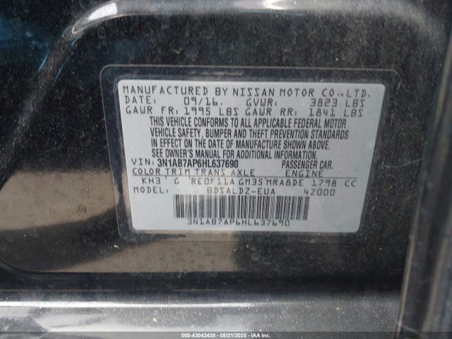 3N1AB7AP6HL637690 Nissan Sentra