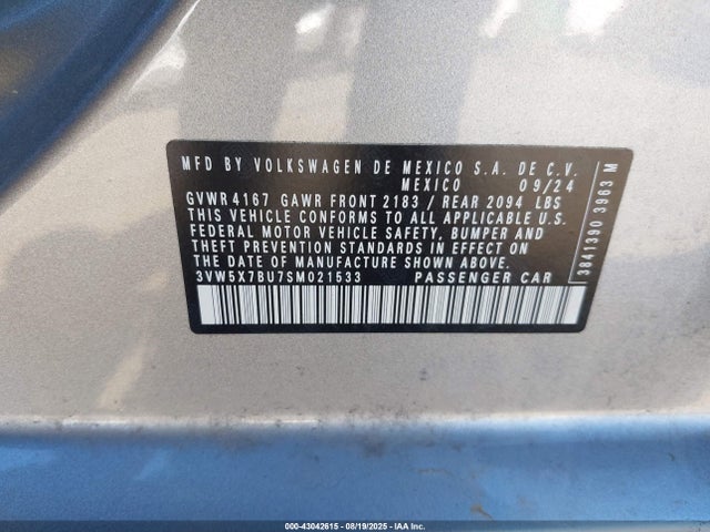 3VW5X7BU7SM021533 Volkswagen Jetta 1.5t S