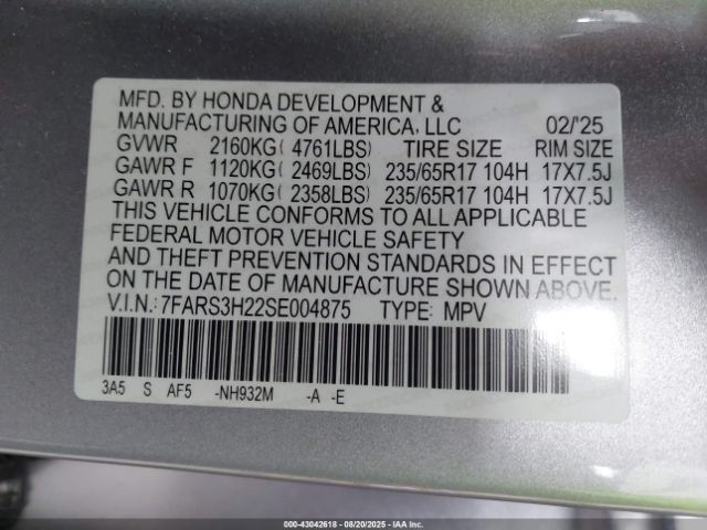 2025 HONDA CR-V 7FARS3H22SE004875 Photo 8