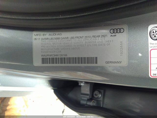 43042828 :رقم المزاد ، WAUFFAFC9HN128166 vin ، 2017 Audi S6 4.0t Premium Plus مزاد بيع