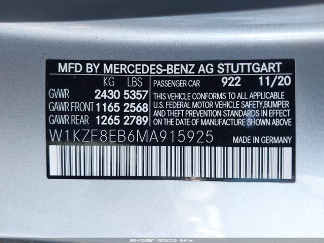 W1KZF8EB6MA915925 Mercedes-Benz m264