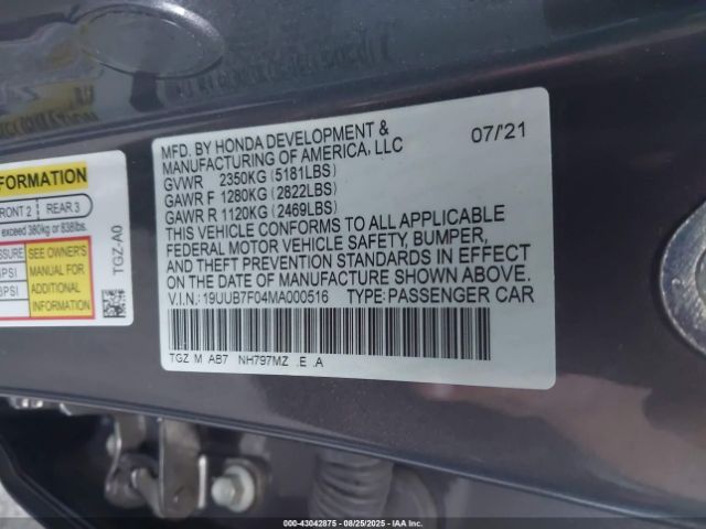 2021 ACURA TLX 19UUB7F04MA000516 Photo 8