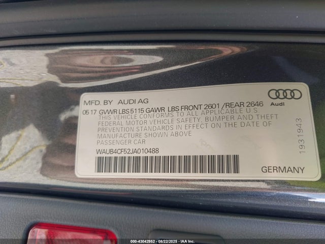 2018 AUDI S5 WAUB4CF52JA010488 Photo 8