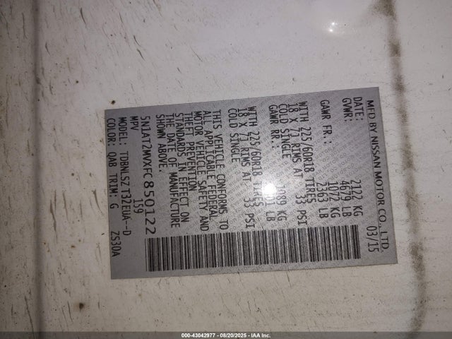 Nissan Rogue 2015 5N1AT2MVXFC850122 Image 9