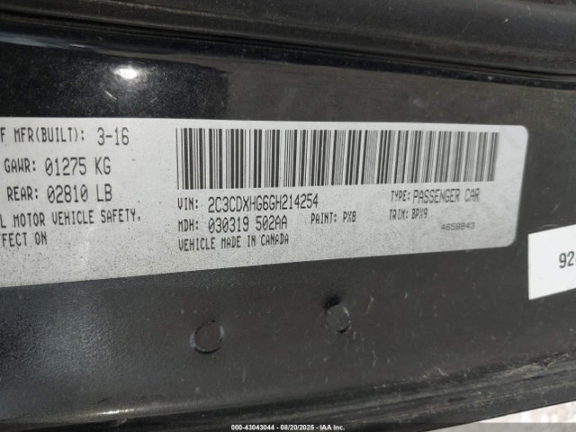 2016 DODGE CHARGER 2C3CDXHG6GH214254 Photo 8