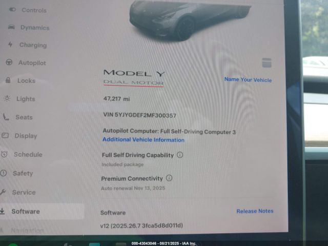 2021 TESLA MODEL Y 5YJYGDEF2MF300357 Photo 6