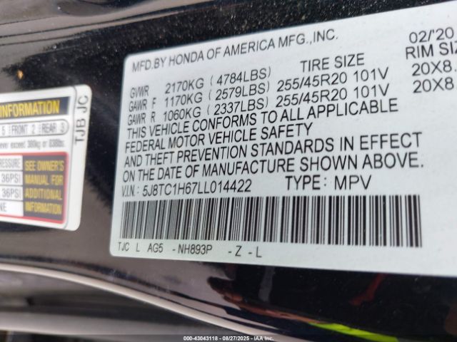 2020 ACURA RDX 5J8TC1H67LL014422 Photo 8
