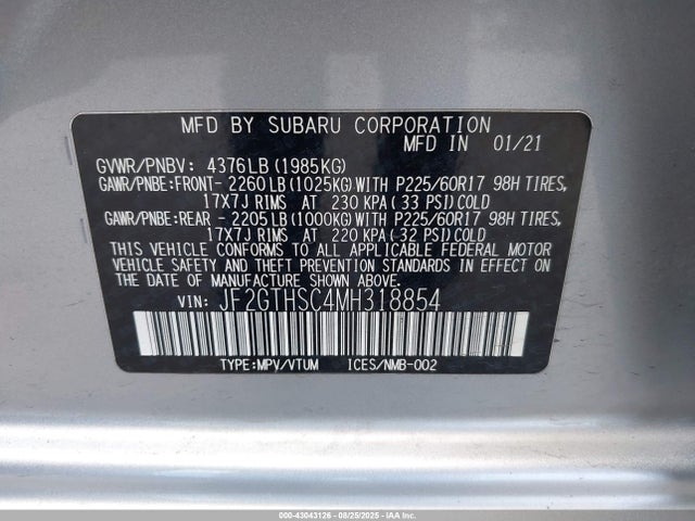 JF2GTHSC4MH318854 Subaru na