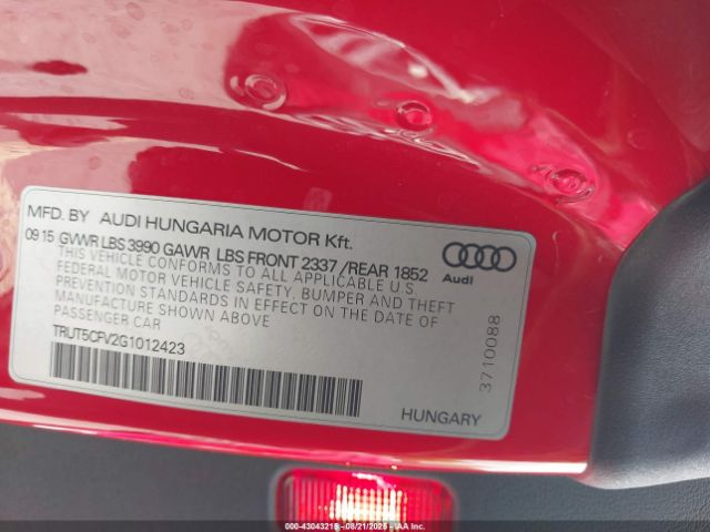 2016 AUDI TT TRUT5CFV2G1012423 Photo 8