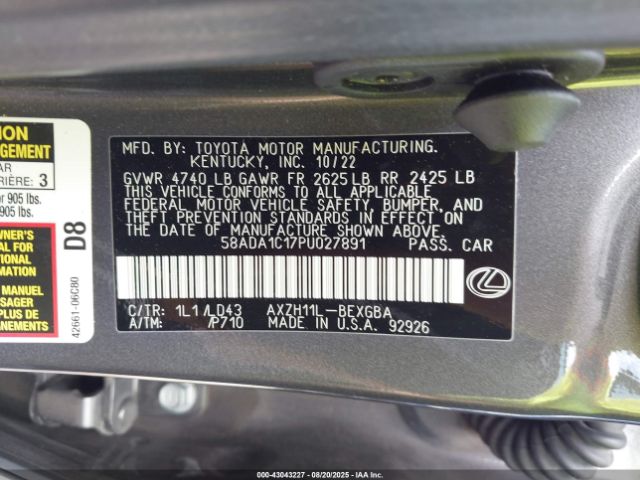 2023 LEXUS ES 300H 58ADA1C17PU027891 Photo 8