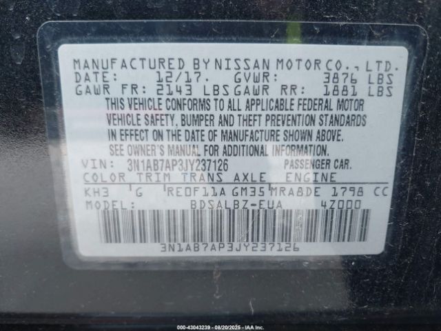 2018 NISSAN SENTRA 3N1AB7AP3JY237126 Photo 8