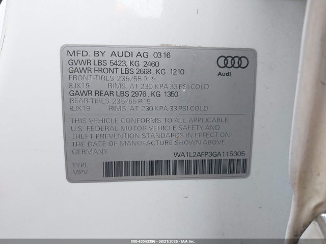 2016 AUDI Q5 WA1L2AFP3GA115305 Photo 8