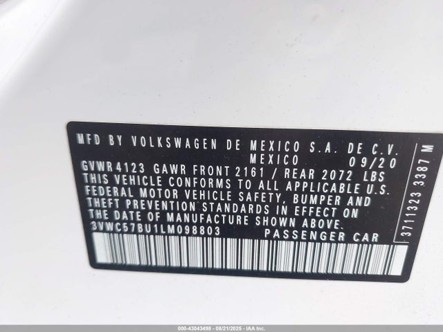 3VWC57BU1LM098803 Volkswagen 1.4 tsi