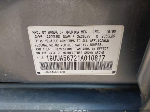 2001 ACURA TL 19UUA56721A010817 Photo 8