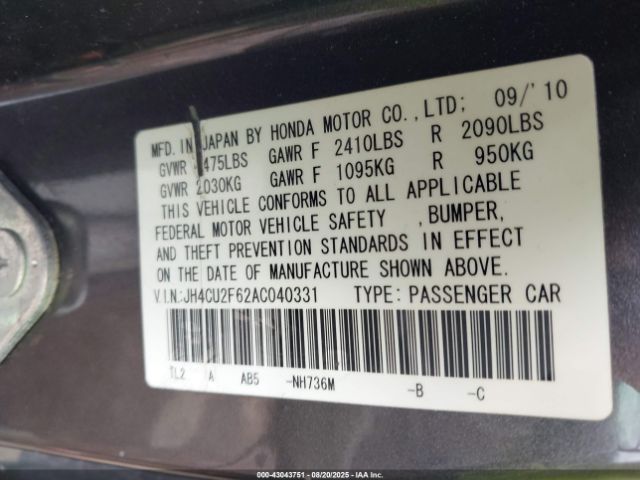 2010 ACURA TSX JH4CU2F62AC040331 Photo 8