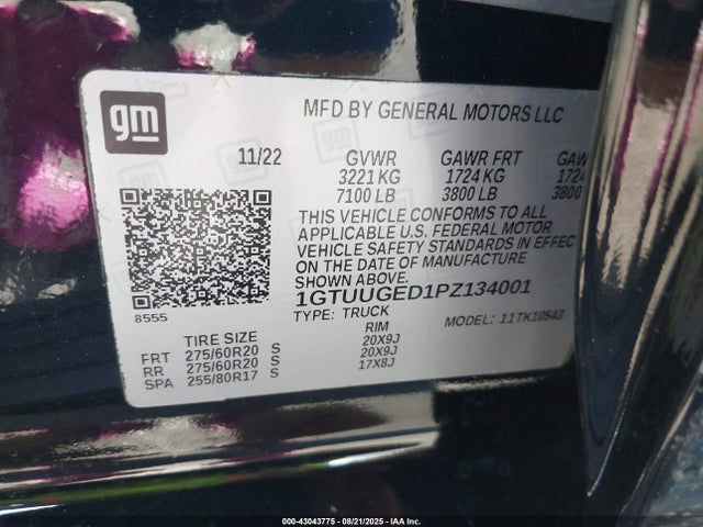 GMC l84 2023 1GTUUGED1PZ134001 Image 9