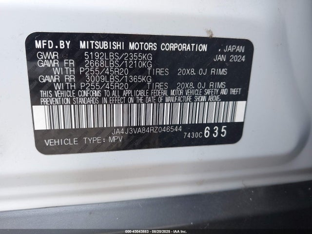 JA4J3VA84RZ046544 Mitsubishi Outlander