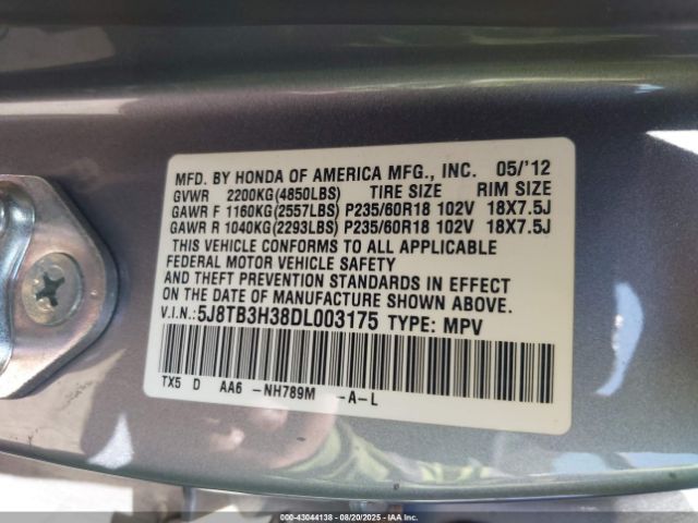 2013 ACURA RDX 5J8TB3H38DL003175 Photo 8