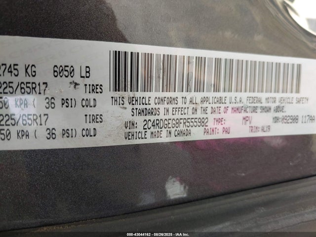 Dodge Grand Caravan 2015 2C4RDGEG8FR555982 Image 9