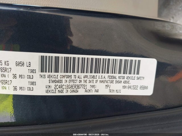 Chrysler Town and Country 2014 2C4RC1BG0ER367721 Image 9