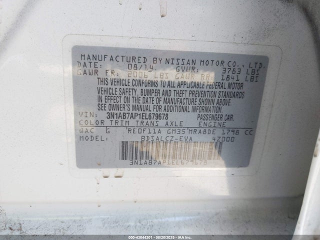 Nissan 2014 2014 3N1AB7AP1EL679678 Image 9