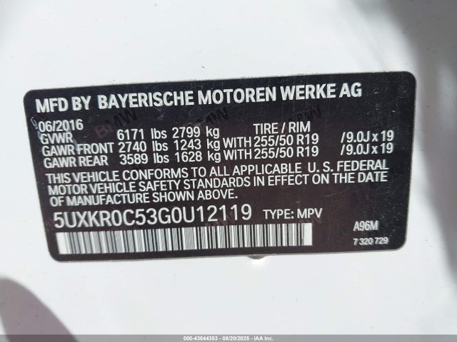 5UXKR0C53G0U12119 BMW X5
