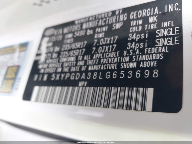5XYPGDA38LG653698 KIA gdi theta-ii