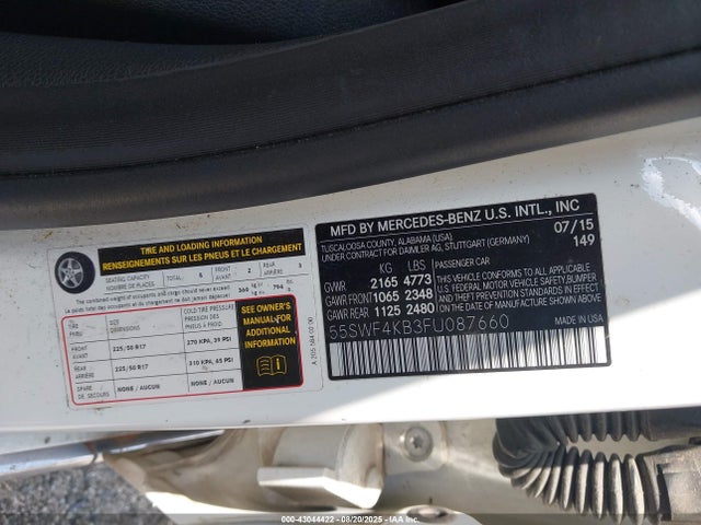 55SWF4KB3FU087660 Mercedes-Benz C-Class