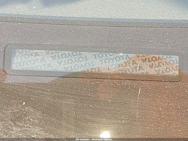 JTNKARJEXHJ537948 Toyota 2zr-fae