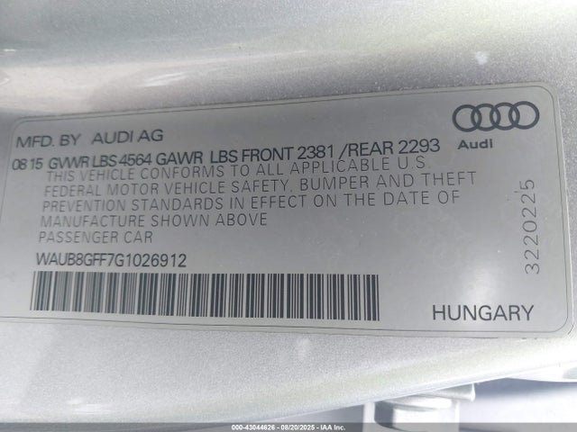 2016 AUDI A3 WAUB8GFF7G1026912 Photo 8