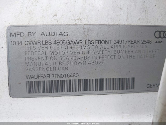 2015 AUDI A4 WAUFFAFL7FN016480 Photo 8
