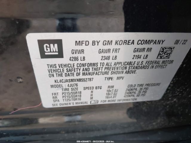 2022 BUICK ENCORE KL4CJASMXNB552787 Photo 8